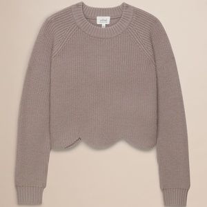 ARITZIA | Sardou Sweater Scalloped crew-neck sweater Sz S